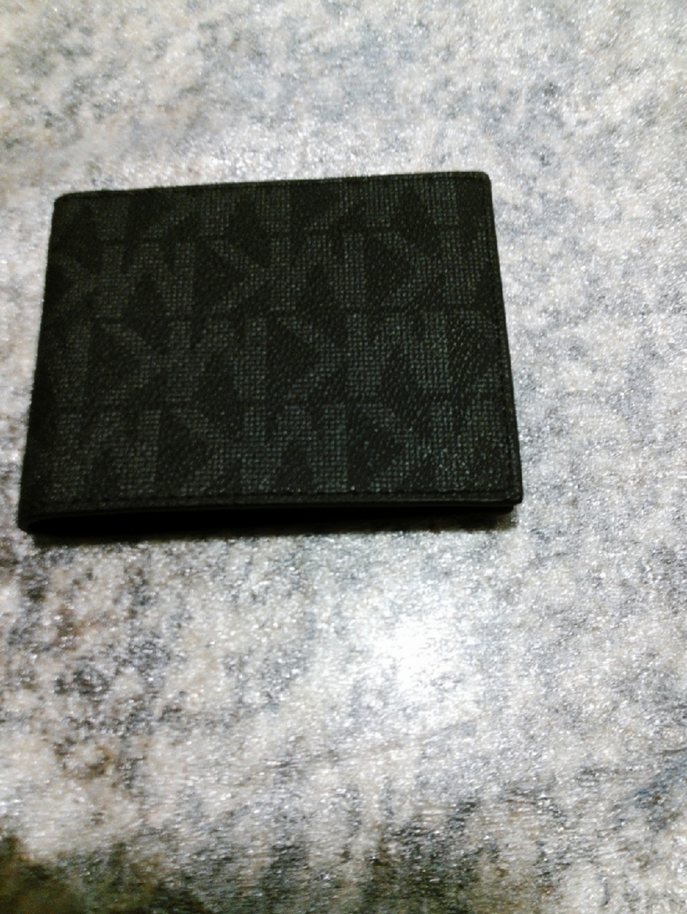 Michael Kors Black Textured Bi-Fold Card Holder